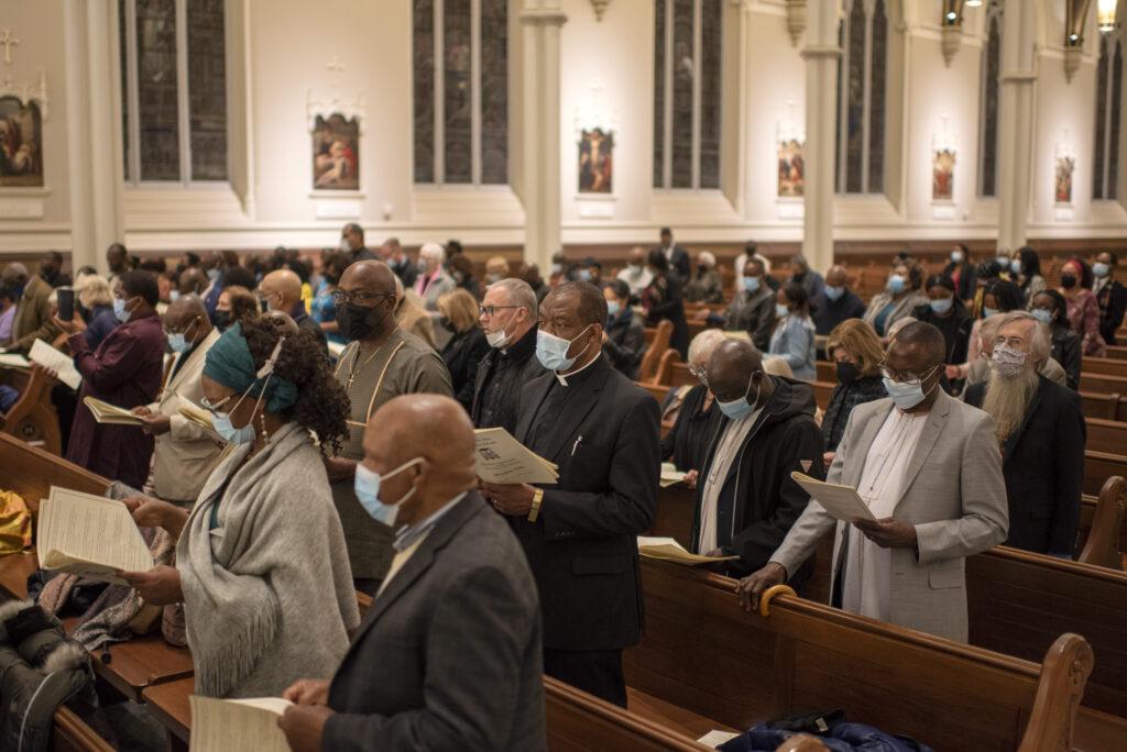 People standing in the Cathedral
