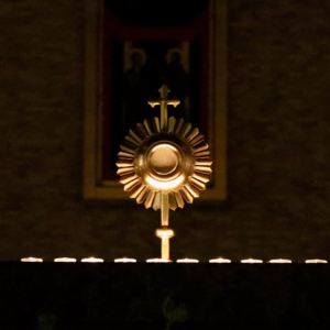 Monstrance and candles